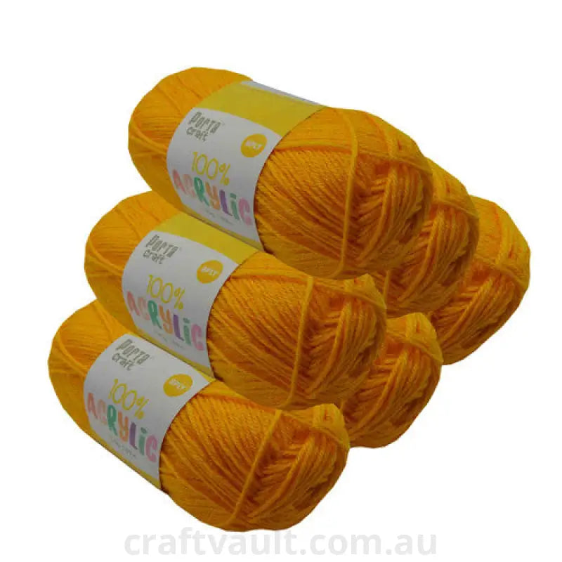 Acrylic Yarn 100g 189m 8ply Canary Yellow