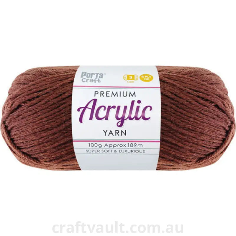 Acrylic Yarn 100g 189m 8ply Chestnut