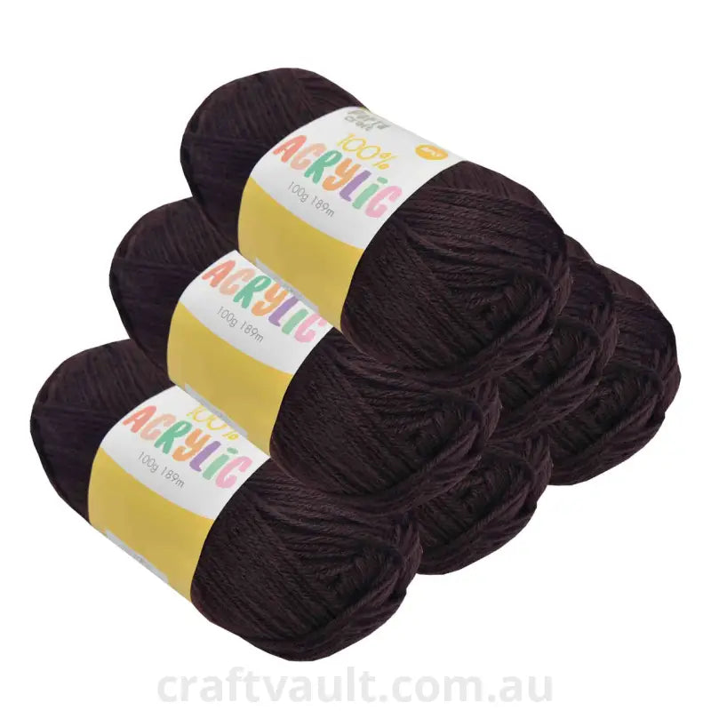 Acrylic Yarn 100g 189m 8ply Chocolate