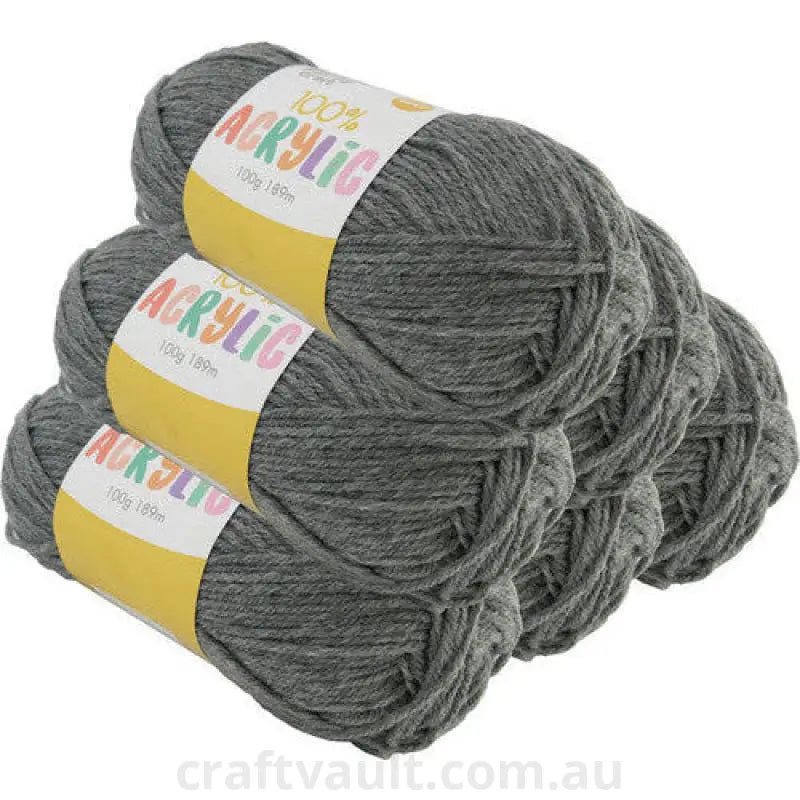 Acrylic Yarn 100g 189m 8ply Dove Grey