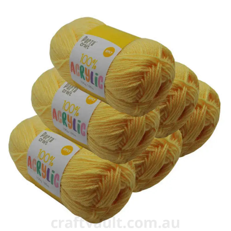 Acrylic Yarn 100g 189m 8ply Lemon