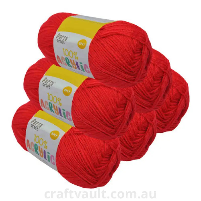 Acrylic Yarn 100g 189m 8ply Lipstick