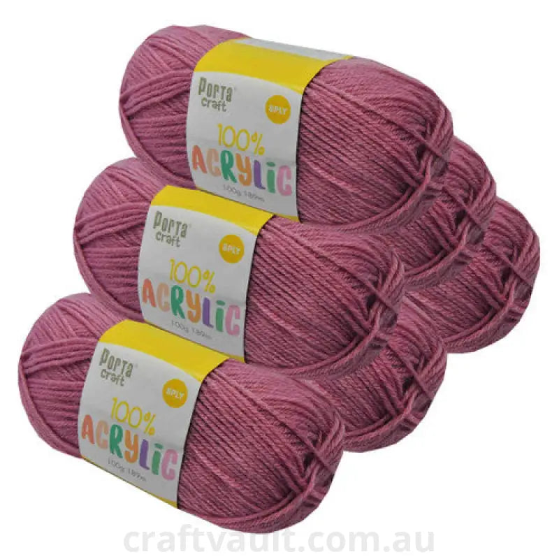 Acrylic Yarn 100g 189m 8ply Mauve