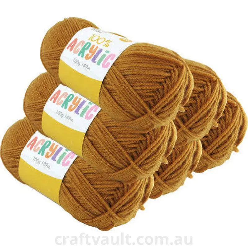 Acrylic Yarn 100g 189m 8ply Mustard