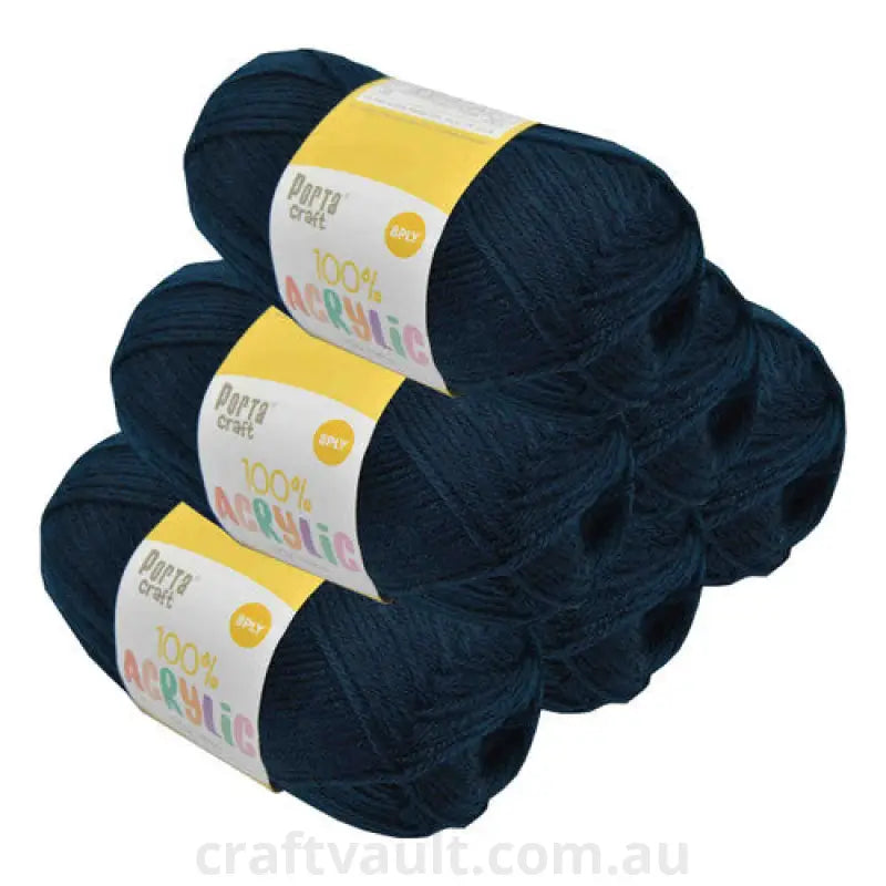 Acrylic Yarn 100g 189m 8ply Navy