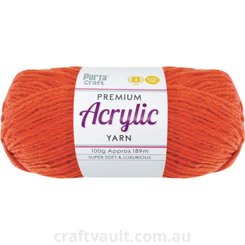 Acrylic Yarn 100g 189m 8ply Pumpkin