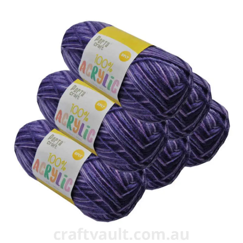 Acrylic Yarn 100g 189m 8ply Purple Popper