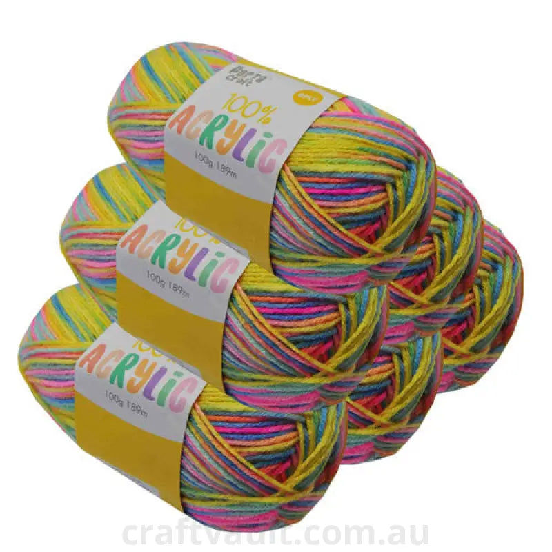 Acrylic Yarn 100g 189m 8ply Rainbow