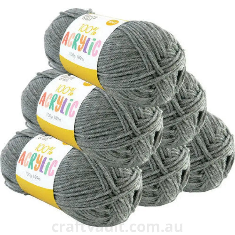 Acrylic Yarn 100g 189m 8ply Silver Grey