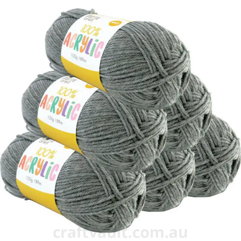 Acrylic Yarn 100g 189m 8ply Silver Grey