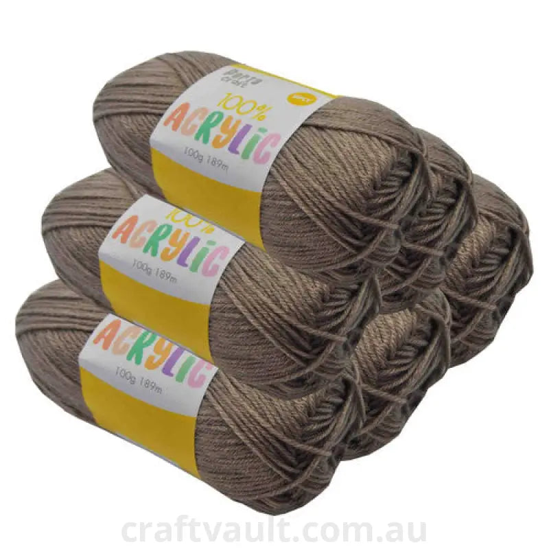 Acrylic Yarn 100g 189m 8ply Taupe