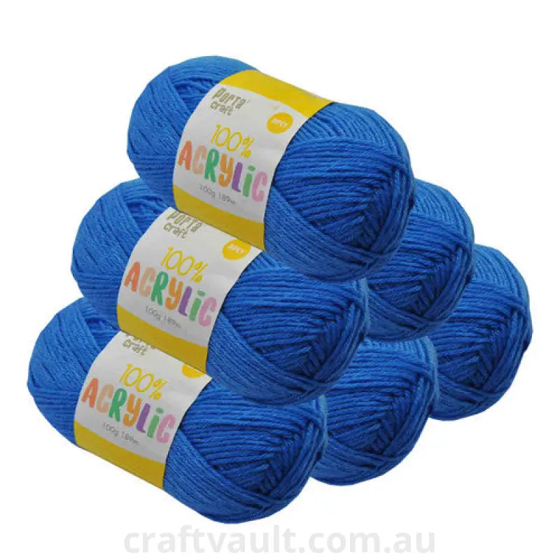 Acrylic Yarn 100g 189m 8ply True Blue
