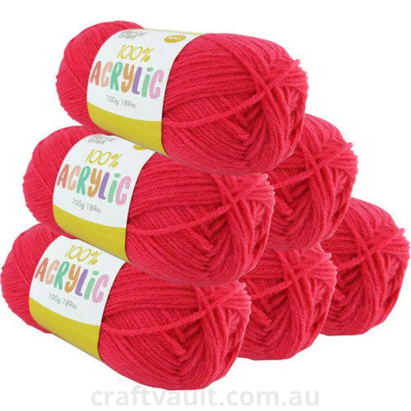 Acrylic Yarn 100g 189m 8ply Watermelon