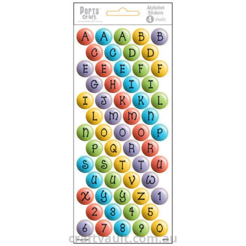 Alphabet Stickers Bubbles Multi Colour 4 Sheets