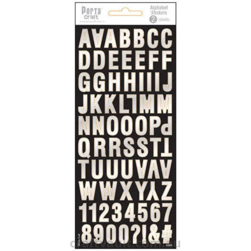 Alphabet Stickers Foil Block Large 2 Sheets