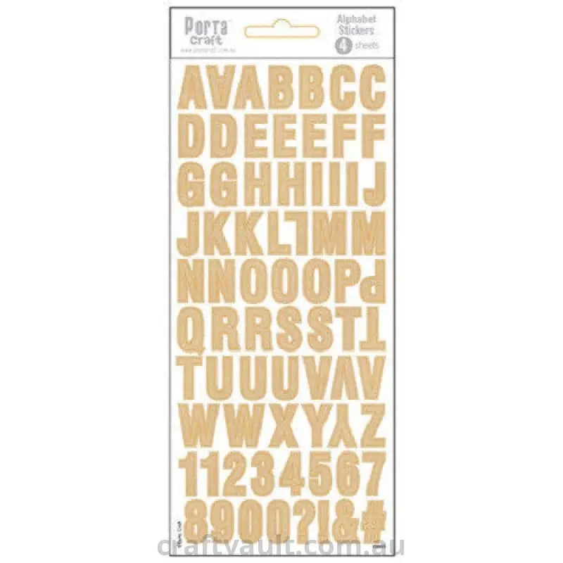 Alphabet Stickers Kraft Paper 4 Sheets