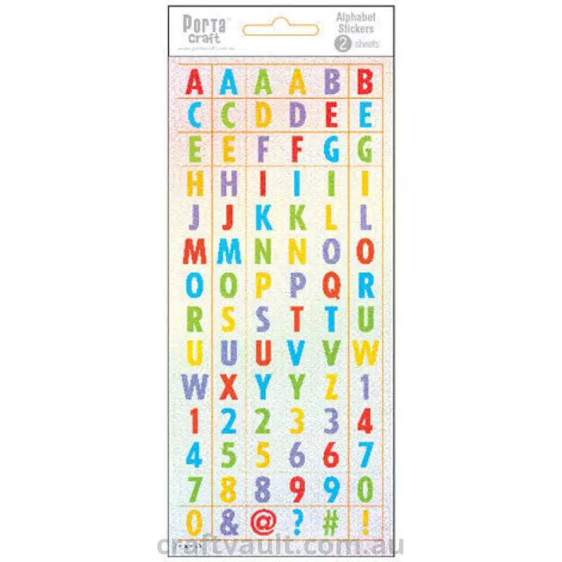 Alphabet Stickers Laser Block Multi 2 Sheets