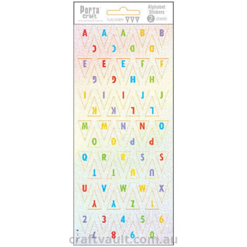 Alphabet Stickers Laser Pennant Multi 2 Sheets