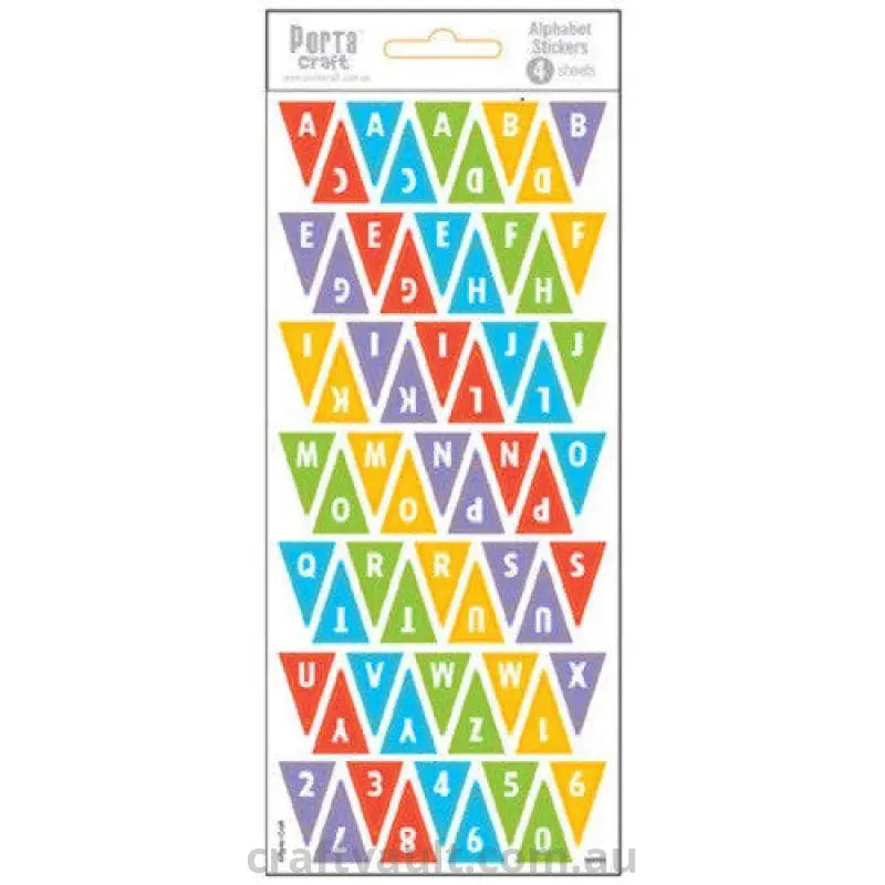 Alphabet Stickers Pennant Multi Colour 4 Sheets