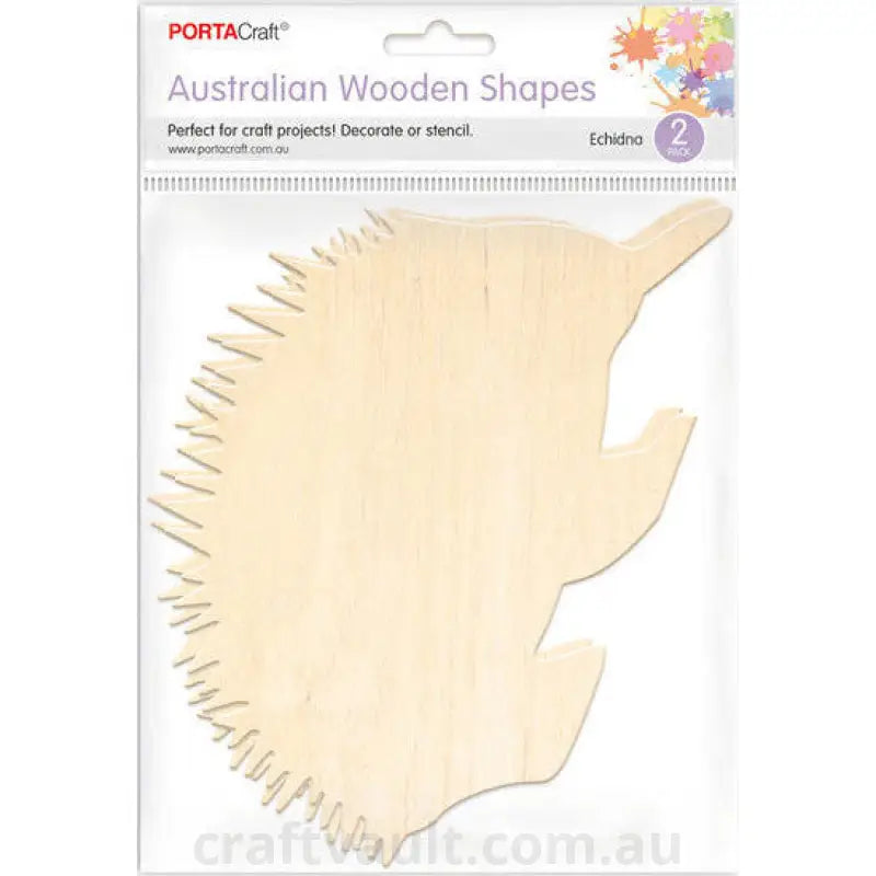 Aussie Wooden Shapes Echidna 16x21cm 2 Pack