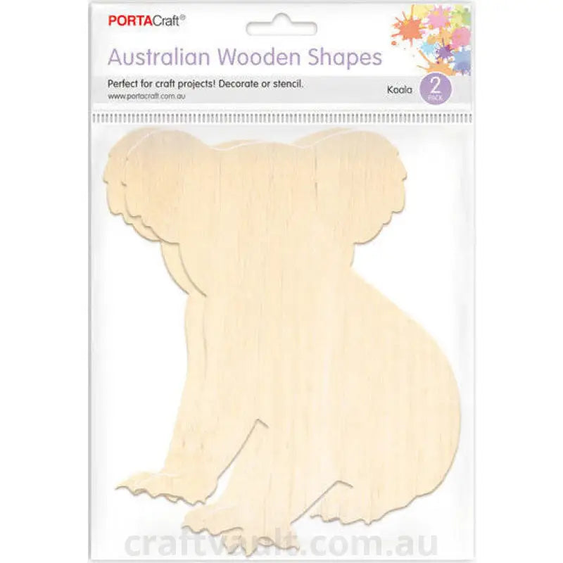 Aussie Wooden Shapes Koala 16x21cm 2 Pack
