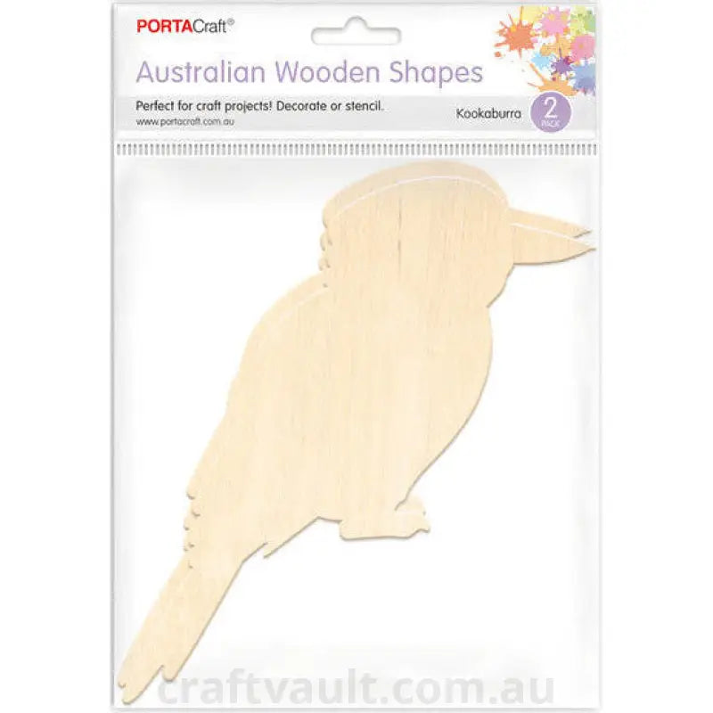 Aussie Wooden Shapes Kookaburra 16x21cm 2 Pack