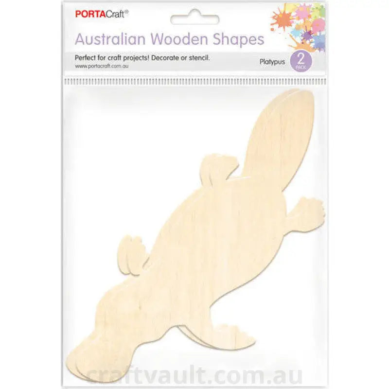 Aussie Wooden Shapes Platypus 16x21cm 2 Pack
