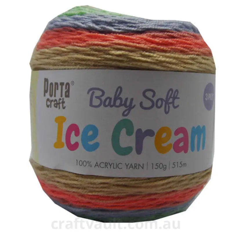 Baby Ice Cream Yarn 150g 515m 3ply Bubblegum Sorbet