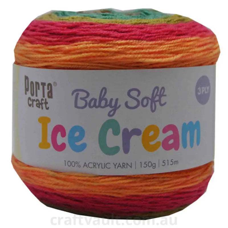 Baby Ice Cream Yarn 150g 515m 3ply Citrus Pop