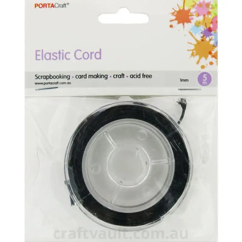 Bead & Jewellery Cord Elasticated  1mm 5m Black