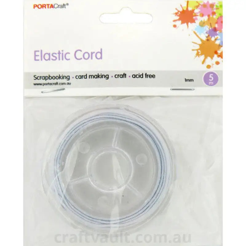 Bead & Jewellery Cord Elasticated  1mm 5m White