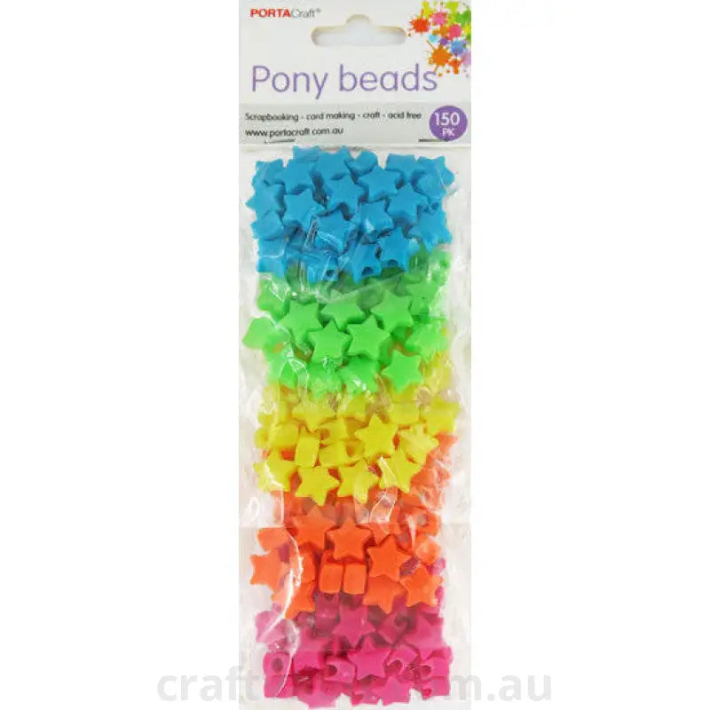 Beads 150pc 5 Bag Stars Solid Multicolour