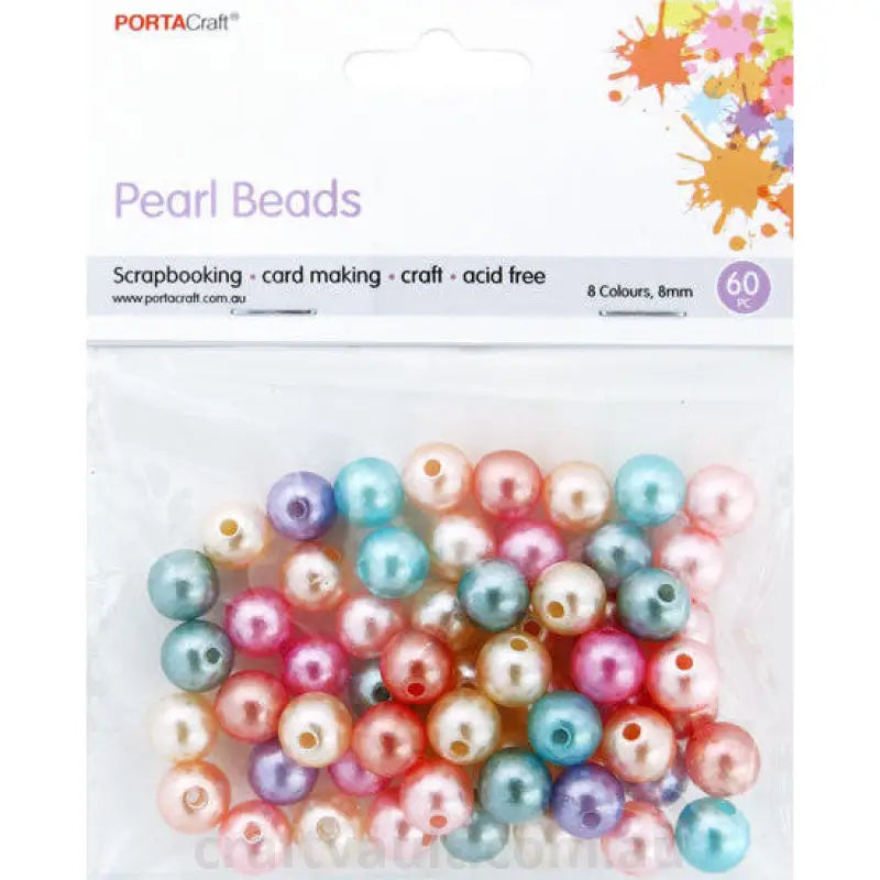 Beads Pearl  50g 8mm Multicolour
