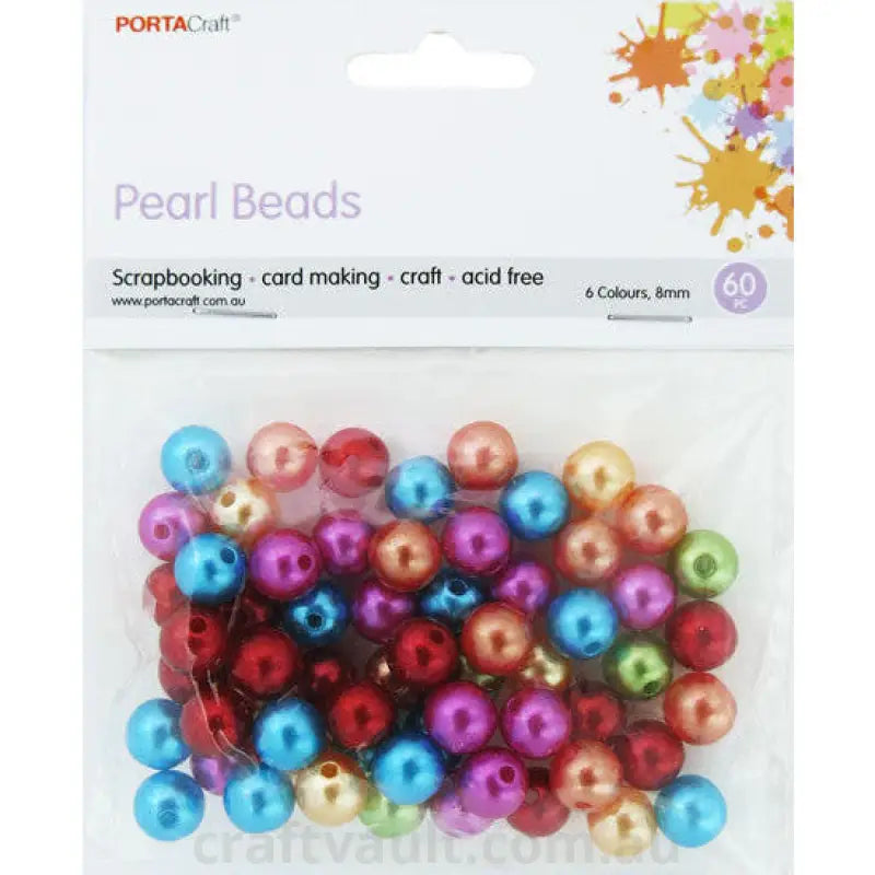 Beads Pearl  50g 8mm Multicolour