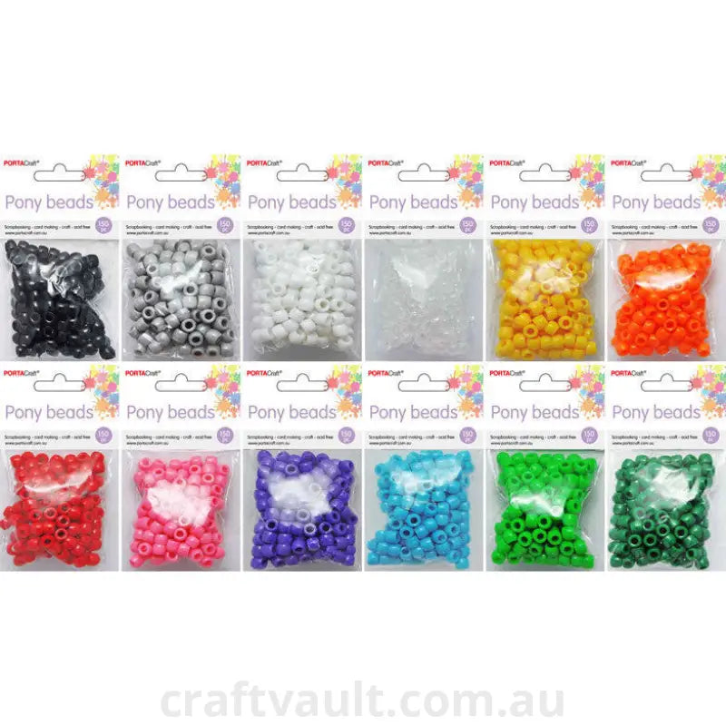 Beads Pony 150pc 12 Asst