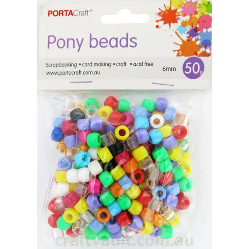 Beads Pony  50g 6mm Multicolour
