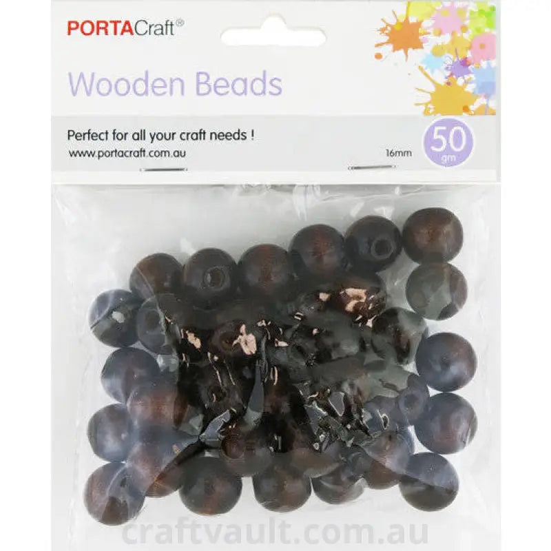 Beads Wooden  16mm 50g Round Maple