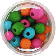 Beads Wooden Tube Assorted Shapes 50g Fluro
