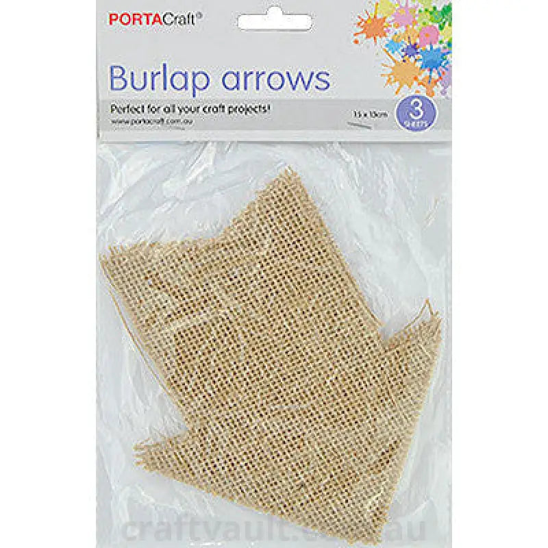Burlap Pennants 150x130mm 3pk Arrow