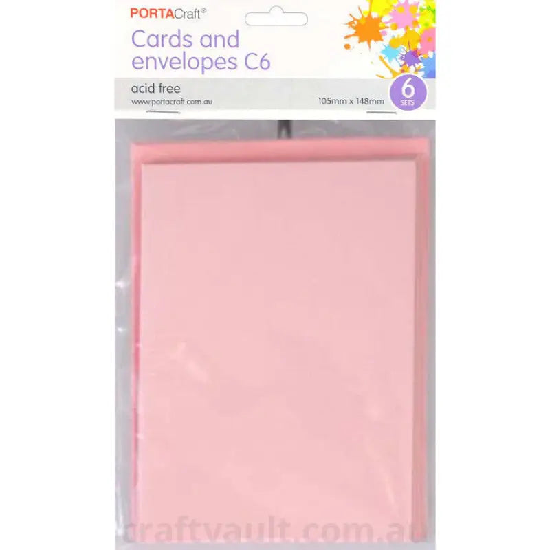 Cards & Envelopes C6 6pk Ballerina Pink