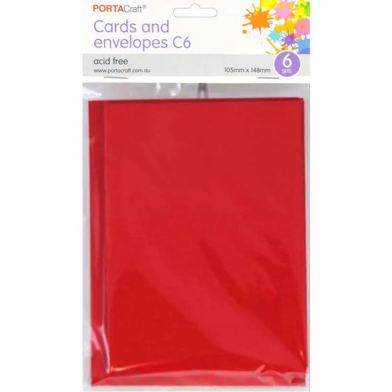 Cards & Envelopes C6 6pk Crimson Red