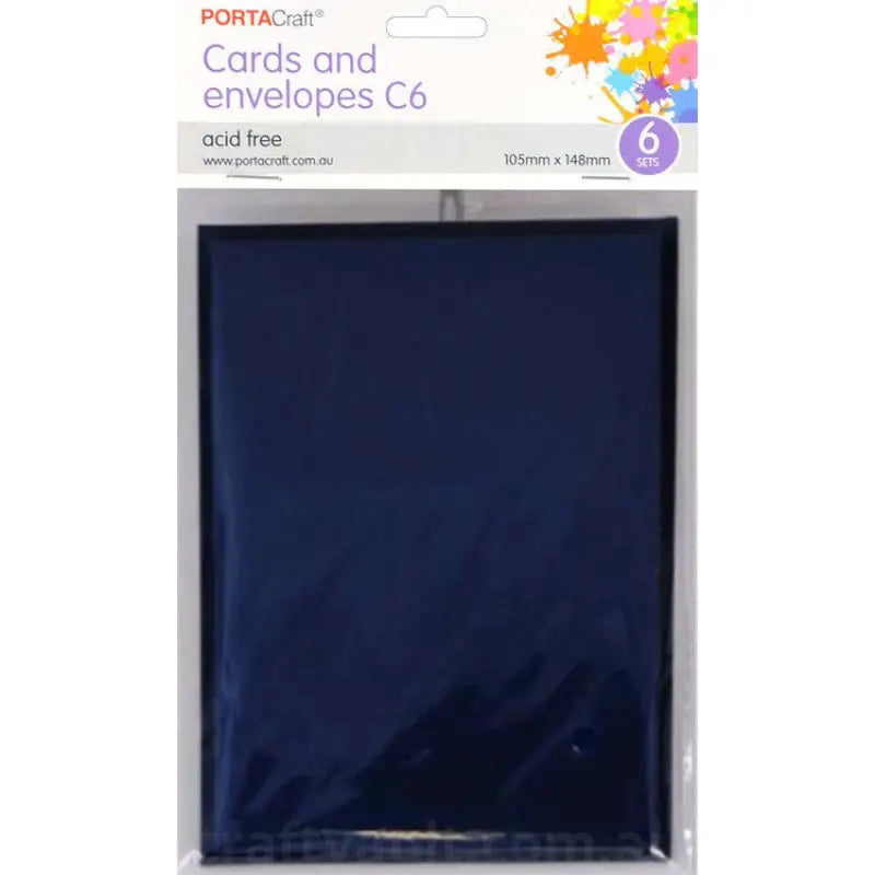 Cards & Envelopes C6 6pk Navy Blue