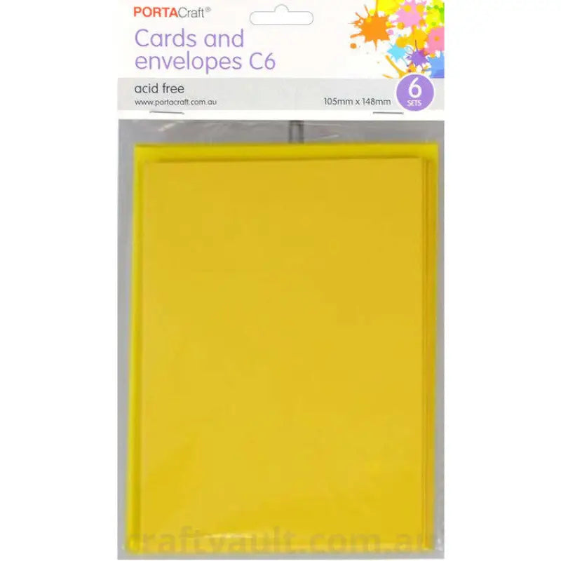 Cards & Envelopes C6 6pk Primrose Yellow