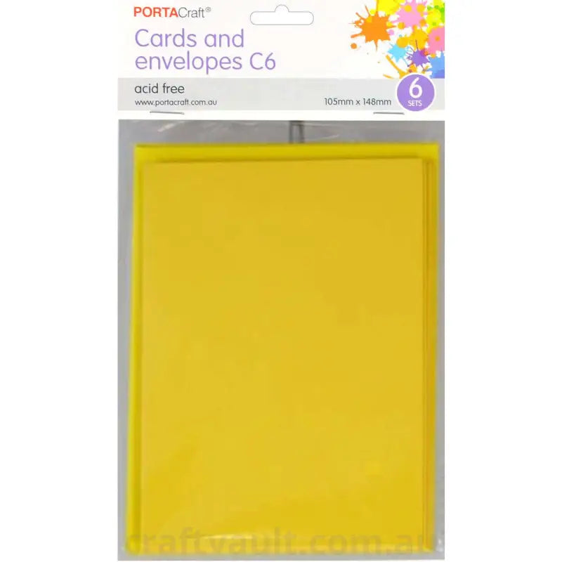 Cards & Envelopes C6 6pk Primrose Yellow