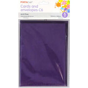 Cards & Envelopes C6 6pk Purple