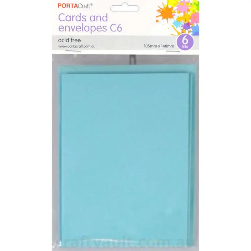 Cards & Envelopes C6 6pk Sky Blue
