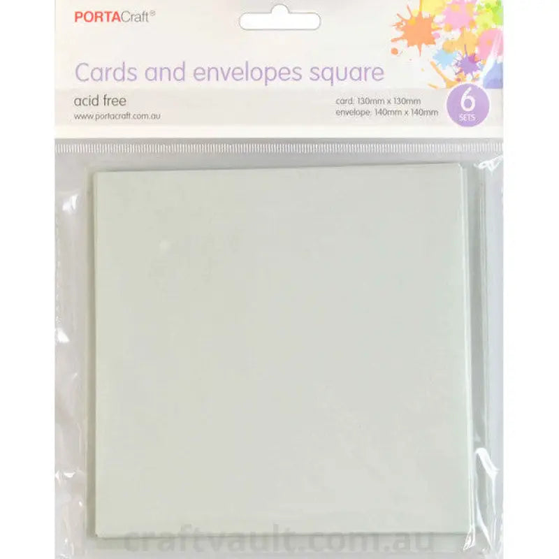 Cards & Envelopes SQ 13cm 6pk Slate