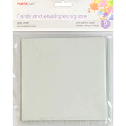 Cards & Envelopes SQ 13cm 6pk Slate