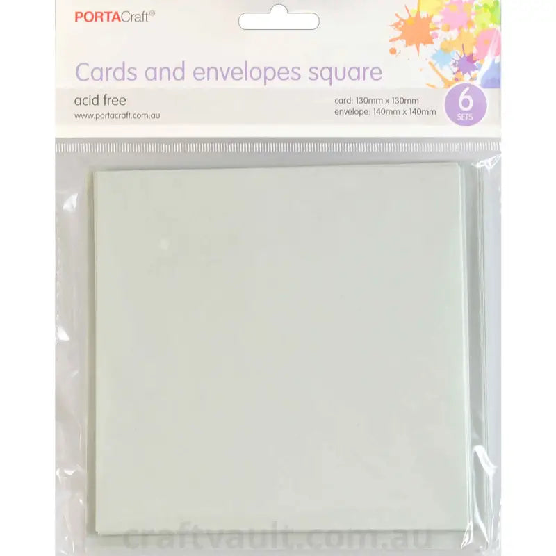 Cards & Envelopes SQ 13cm 6pk Slate