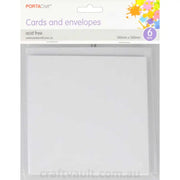 Cards & Envelopes SQ 13cm 6pk White